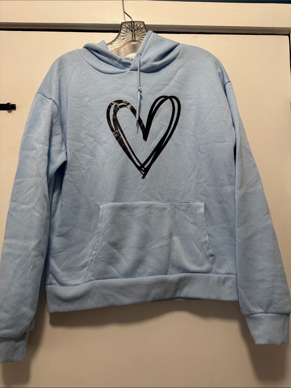 Unlisted Light Blue Heart Graphic Crewneck Hoodie